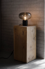 Lampka stołowa nocna okrągła marmurowa szklany klosz nowoczesna designerska dekoracyjna na komodę 23cm Karl-Johan 20311 New Works